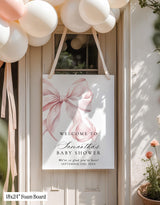 Pink Bow Bridal Shower Welcome Sign | Coquette