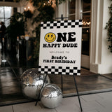 One Happy Dude Birthday Welcome Sign | Baby Boy First Birthday