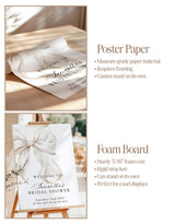 White Bow Bridal Shower Welcome Sign | Ivory Coquette