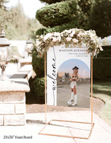 Graduation Party Welcome Sign | Personalized Photo Modern Minimalist M9