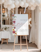 Boho Bridal Shower Welcome Sign | Pampas Grass Floral Theme