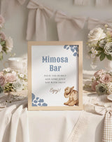 Mimosa Bar Baby Shower Sign 8x10 | Blue Cowboy Western