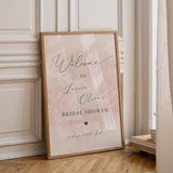 Blush Watercolor Bridal Shower Welcome Sign | Pink Bridal Shower Welcome Poster