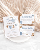 Cowboy Baby Shower Invitation Suite | Blue Rodeo Clothesline Theme