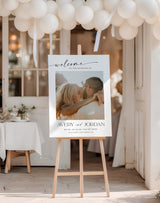Minimalist Photo Wedding Welcome Sign | Modern Personalized