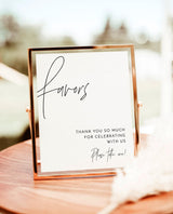 Favors Sign | Wedding Modern Minimalist Bridal M7