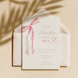 First Birthday Invitation Turning One | Pink Bow B4