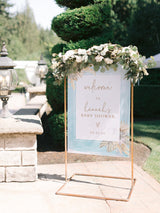 Blue Pampas Grass Baby Shower Welcome Sign | Boho Baby Shower PG2