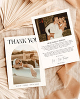 Modern Wedding Thank You Card with Envelopes | Minimalist Personalized