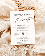 Happily Ever After Party Reception Invitation with Envelopes | Elopement