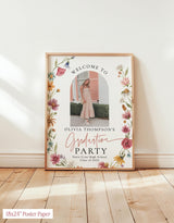 Wildflower Photo Graduation Party Welcome Sign W1