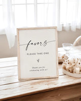 Favors Sign | Minimalist Wedding Modern Bridal