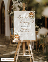 Love is Brewing Bridal Shower Welcome Sign | Espresso Coffee Theme
