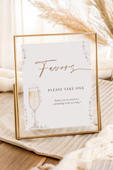 Favors Bridal Shower Sign | Pearls and Prosecco