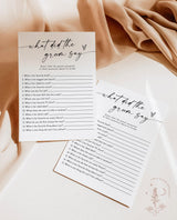 What Did the Groom Say Shower Game | Modern Minimalist Bridal Game
