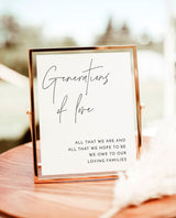 Generations of Love Sign | Modern Minimalist Wedding All