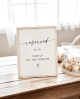 Reserved for Family Wedding Sign | Seating Modern Minimalist
