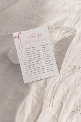 Celebrity Name Game Baby Shower Game | Pink Bow