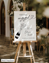 Champagne Bottle Engagement Party Welcome Sign M9