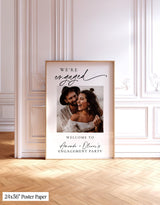 Engagement Party Welcome Sign | Personalized Photo | We're Engaged M9