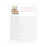 20 Questions About the Bride Game | Wildflower Books Bridal Shower - alternate view