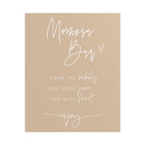 Momosa Bar Sign | Boho Gender Neutral Tan Baby Shower Bar Sign 8x10 BM1