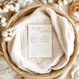 Advice and Predictions Card | Boho Sage Baby Shower Card 5x7 BM1