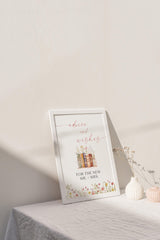 Advice and Wishes Sign 8x10 | Wildflower Books Bridal Shower - close-up detail