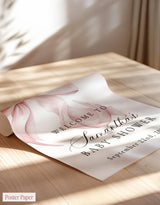 Pink Bow Baby Shower Welcome Sign | Coquette Theme