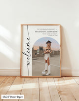 Graduation Party Welcome Sign | Personalized Photo Modern Minimalist M9