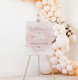 Blush Watercolor Bridal Shower Welcome Sign | Pink Bridal Shower Welcome Poster