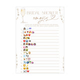 Bridal Emoji Pictionary Bridal Shower Game | Pearls and Prosecco