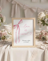 Love is Sweet Sign Baby Shower Sign | Pink Bow