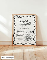 Champagne Engagement Party Welcome Sign | Modern Signage H1