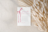 Guess the Baby Food Game Answer Card Baby Shower Card | Pink Bow