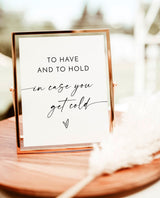 Wedding Blanket Sign | Minimalist Favor Have Hold
