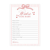 Wishes for Baby Card | Red Bow Shower Pink