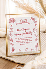 How Big is Mommy's Belly Game Sign Baby Shower Sign | Pizza Baby Shower | Special Delivery