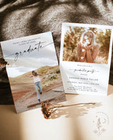Graduation Party Invitation with Envelopes | Modern Minimalist Photo Announcement 5x7