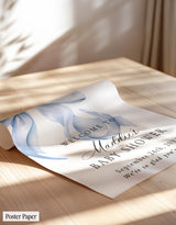 Blue Bow Baby Shower Welcome Sign | Coquette Theme