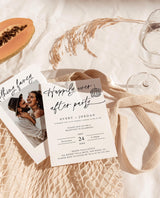 Nothing Fancy Just Love Elopement Announcement with Envelopes | Happily Ever After Party Invite 5x7