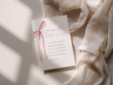 Guess the Baby Food Game Answer Card Baby Shower Card | Pink Bow