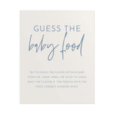 Guess the Baby Food Sign | Boho Dusty Blue Baby Shower Game Sign 8x10 BM1