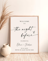 Rehearsal Dinner Welcome Sign | The Night Before Wedding
