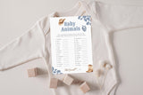 Baby Animal Matching Baby Shower Game | Blue Cowboy Western