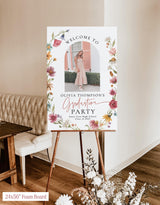 Wildflower Graduation Party Welcome Sign | Personalized Photo W1