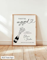 Champagne Bottle Engagement Party Welcome Sign M9