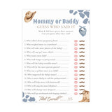 Mommy or Daddy Baby Shower Game | Blue Cowboy Western