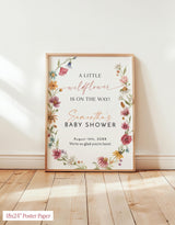 Little Wildflower On The Way Baby Shower Welcome Sign