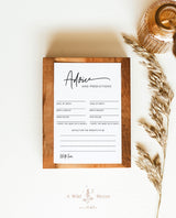 Baby Shower Advice and Predictions Card | Minimalist Gender Neutral Game